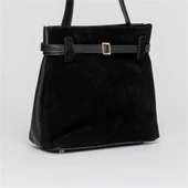 Jacquline Siyah Kolios Kadın Hakiki Nubuk Deri Omuz Çantası thumbnail 1