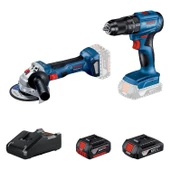 Bosch Professional GSB 185-LI + GWS 180 + 1 Adet 2.0 Ah Akü + 1 Adet 4.0 Ah Akü + GAL 18V-40 Şarj Cihazı - 06019H9026 - 1