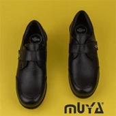 Muya Siyah Air Taban Mevsimlik Cırtlı Hakiki Deri Ayakkabı - 6