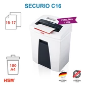 HSM SECURIO C16 Evrak İmha Makinesi / Kağıt Kırpma Makinesi - Düz/şerit kesim 5,8mm- 25lt - 3