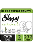 Sleepy Natural Bebek Bezi Ultra Avantaj Paketi 2 Numara Mini 3-6 Kg 272 Adet - 1