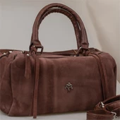 Jacquline Kahverengi Dandelion Nubuk Deri Kadın Casual El Çantası thumbnail 3