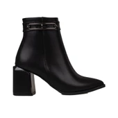 Trend Adımlar Siyah Licity Kadın Topuklu Klasik Sade Bot thumbnail 1