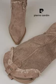 Pierre Cardin Vizon Kadın Klasik Taşlı Uzun Süet Bot - 4