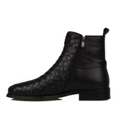 Slayka Siyah Charm El İşlemeli Hakiki Deri Erkek Klasik Bot thumbnail 3