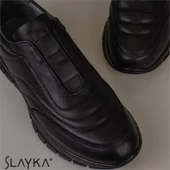 Slayka Siyah Gabo Hakiki Deri Casual Mevsimlik Erkek Ayakkabı thumbnail 5