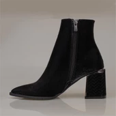 Trend Adımlar Siyah Hila Kadın Kalın Topuklu Klasik Bot thumbnail 6