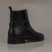 Slayka Siyah Charm El İşlemeli Hakiki Deri Erkek Klasik Bot thumbnail 4