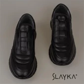 Slayka Siyah Gabo Hakiki Deri Casual Mevsimlik Erkek Ayakkabı thumbnail 4