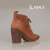 Slayka Taba Mehr Hakiki Deri Kadın Klasik Bot - 4