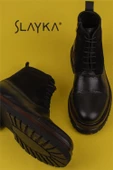 Slayka Siyah Dazzle Hakiki Deri Erkek Casual Bot - 7