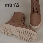 Muya Vizon Kadın Hakiki Nubuk Deri Casual Postal Bot - 4