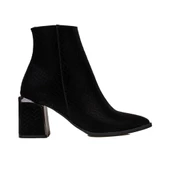 Trend Adımlar Siyah Hila Kadın Kalın Topuklu Klasik Bot thumbnail 1