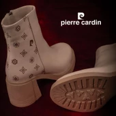 Pierre Cardin Bej Kalın Topuk Kauçuk Taban Kadın Casual Bot - 5