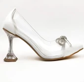 Seribo Sindirella 10 cm Topuklu Şeffaf Stiletto Kadın Ayakkabı thumbnail 3
