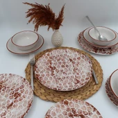 Snake 18 Parça Yemek Takımı Karamel - 5