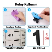 Yapışkanlı Kapı Numarası Küçük Boy 50 mm 5 cm Numara 1 Rakam Bir Sayısı Siyah Renk Numaralar 1 Adet - 2