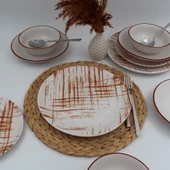 Ekose 24 Parça 6 Kişilk Karamel Yemek Takımı - 3