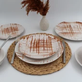 Ekose 24 Parça 6 Kişilk Karamel Yemek Takımı Düz - 3