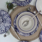 Snake 48 Parça Yemek Takımı Mavi - 1