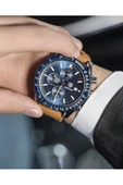 Benyar  Erkek Analog Kuvars Kronograf Saat, Gerçek Deri, Üstün Kalite, 30M Su Geçirmez - 3