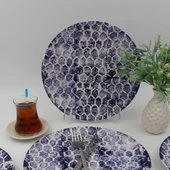 Snake 25 Cm Servis Tabağı Mavi - 3