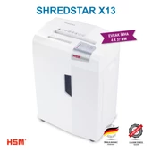HSM SHREDSTAR X13 Evrak İmha Makinesi / Kağıt Kırpma Makinesi - CD İmha Makinesi - Çapraz/konfeti kesim 4x37 mm - 23lt - 2