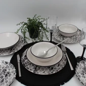 Snake 8 Parça Yemek Takımı Siyah - 1