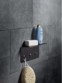 Modern Paslanmaz Metal Duş Rafı, Duş Düzenleyici, Banyo Rafı, Bayno Şampuanlık Siyah - 1