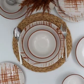 Ekose 8 Parça 2 kişilik Karamel Yemek Takımı - 2