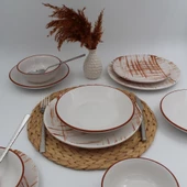 Ekose 8 Parça 2 kişilik Karamel Yemek Takımı - 4