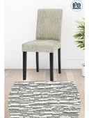 MANDAŞ Jakarli Sandalye Örtüsü Damarlı Desen ( 6 adet )KREM - 1