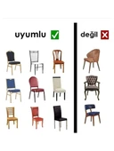 MANDAŞ Jakarli Sandalye Örtüsü Damarlı  Desen ( 6 adet )KREM - 3