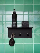 Modern Paslanmaz Metal Duş Rafı, Duş Düzenleyici, Banyo Rafı, Bayno Şampuanlık Siyah - 3