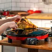 AT610 46 cm Kırmızı Elektrikli Katmer, Bazlama, Gözleme Sacı, Termostatlı, Büyük Boy, Hızlı ve Eşit Isı Dağılımı thumbnail 1