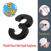 Yapışkanlı Kapı Numarası Küçük Boy 50 mm 5 cm Numara 3 Rakam Üç Sayısı Siyah Renk Numaralar 1 Adet - 1