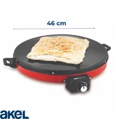 AT610 46 cm Kırmızı Elektrikli Katmer, Bazlama, Gözleme Sacı, Termostatlı, Büyük Boy, Hızlı ve Eşit Isı Dağılımı thumbnail 2