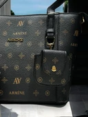 Armine Kartlık ve Bileklik Hediyeli El Ve Kol Çantası Suni Deri Bayan Omuz Çantası VS.BLKT.0059 thumbnail 5