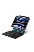 iPad Pro 13 2024 Uyumlu Fuchsia Savvy Touch Padli Bluetoothlu Klavyeli Standlı Tablet Kılıfı thumbnail 1