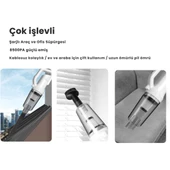 Coofbe 120W 2*2000mAh Şarjlı 12000Pa Güçlü Emişli Oto Süpürge Araç Süpürgesi El Süpürgesi Led Işıklı - 3