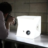 Monozone Mini Fotoğraf Stüdyosu Çadır Kiti Led Işıklı 40x40 Cm Taşıma Çantalı Ürün Fotoğraf Çekim Çadırı Pratik Katlanabilir Aydınlatma Çadırı - 10