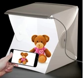 Monozone Mini Fotoğraf Stüdyosu Çadır Kiti Led Işıklı 40x40 Cm Taşıma Çantalı Ürün Fotoğraf Çekim Çadırı Pratik Katlanabilir Aydınlatma Çadırı - 9