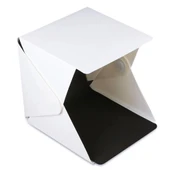 Monozone Mini Fotoğraf Stüdyosu Çadır Kiti Led Işıklı 40x40 Cm Taşıma Çantalı Ürün Fotoğraf Çekim Çadırı Pratik Katlanabilir Aydınlatma Çadırı - 1