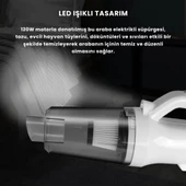 Coofbe 120W 2*2000mAh Şarjlı 12000Pa Güçlü Emişli Oto Süpürge Araç Süpürgesi El Süpürgesi Led Işıklı - 4
