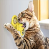 TİNEKE  Kedi Fırıldak Oyuncak Eğlenceli Masaj Dönebilen Kedi Oyuncak Vantuzlu Catnipli  Ve Led Işıklı - 4