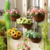 Çiçek Sepeti Duvar Saksısı Kapı Sepeti Coco Elyaf Makreme Saksı 25cm - 7