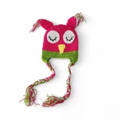 Uyuyan Baykuş Çocuk Bere Pembe - 1