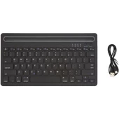 General Mobile E-Tab 4 10.1" Uyumlu Kablosuz Bluetooth Şarj Edilebilir Tablet Telefon Standlı Klavye - Gri - 4