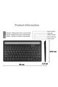 General Mobile E-Tab 4 10.1" Uyumlu Kablosuz Bluetooth Şarj Edilebilir Tablet Telefon Standlı Klavye - Gri - 8