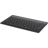 General Mobile E-Tab 4 10.1" Uyumlu Kablosuz Bluetooth Şarj Edilebilir Tablet Telefon Standlı Klavye - Gri - 7